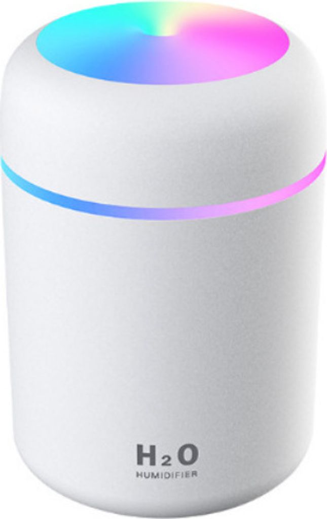 300ml LED Luftbefeuchter USB Aroma Diffusor Purifier Auto Luftreiniger mit Bunte LED Lichter, Weiß