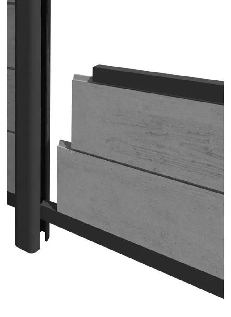 TraumGarten Anthrazit 100x100x3000 mm Pfosten mit Montageanker, SYSTEM WPC ALU Basic zum Aufschrauben, Zaunbohlenpfosten, Metall Pfostenkappen Endp...