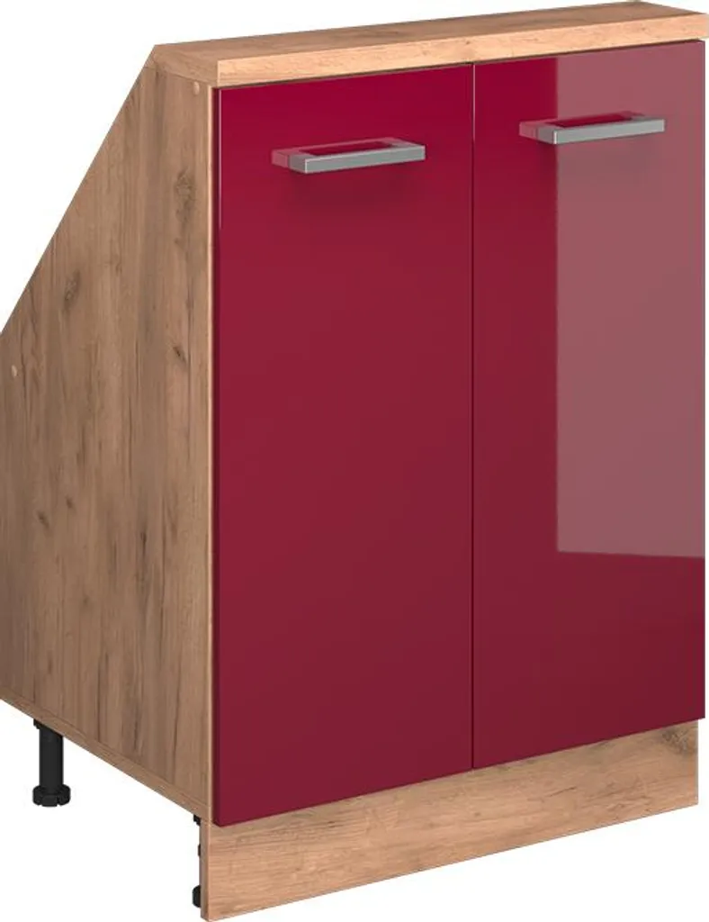 Mobile per Tetti Spioventi Vicco Rion 2 Porte - Rosso/Rovere