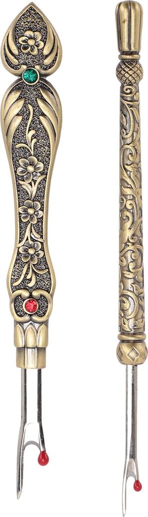 2pcs Retro -Nahtentferner schnell Entfernen von DIY -Metall -Handstichfaden für Nadelarbeit Lederarbeit Kupferfarbe
