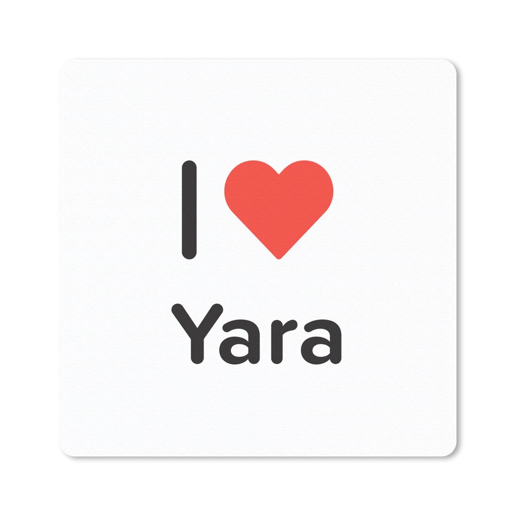 MuchoWow Mauspad Mousepad Ich liebe - Yara - Mädchen 20x20 cm - Mousepads - Maus Mat - Pad - Mausunterlage - Desk Mat - Bureauartikeln