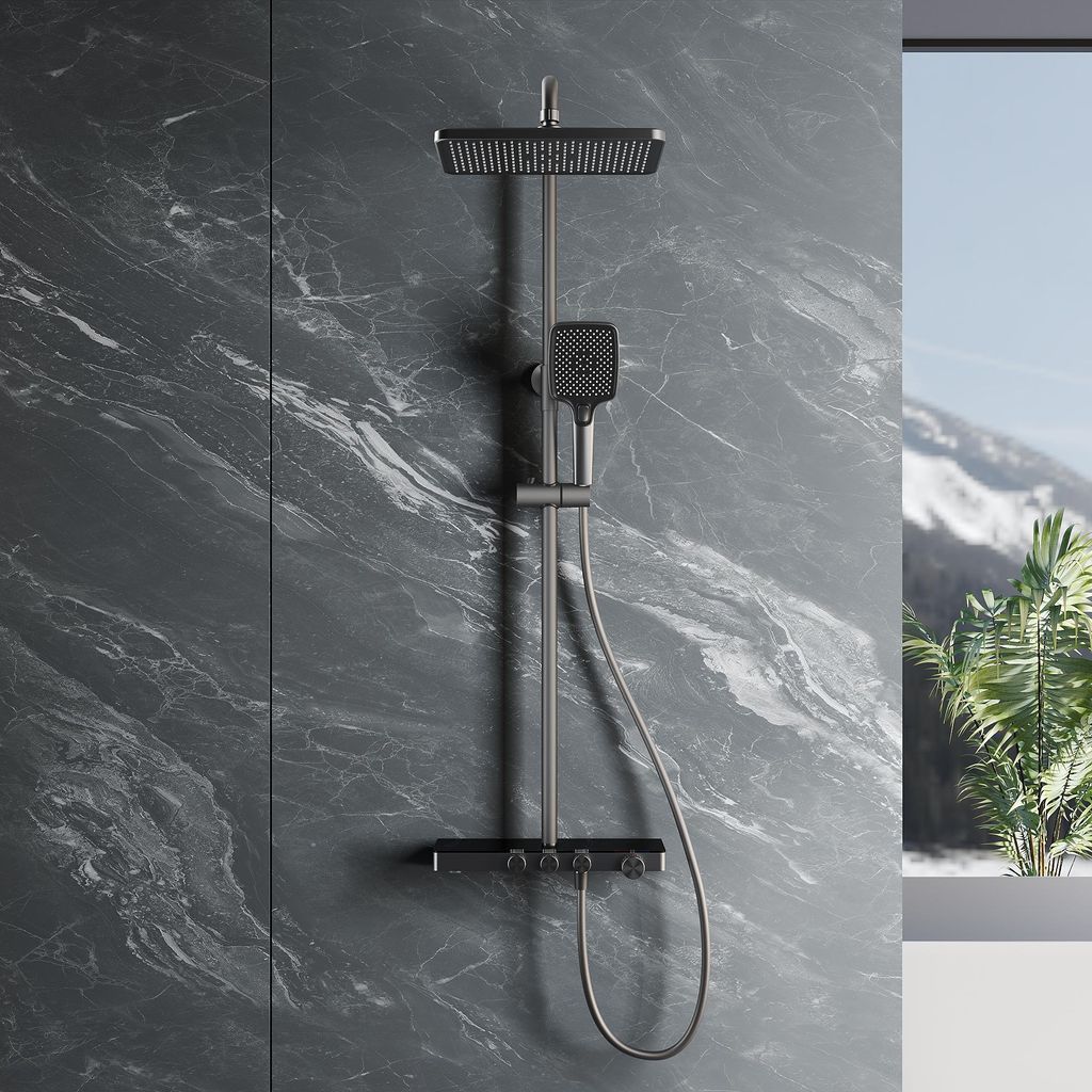 SONNI Thermostat-Duschkopf und -System in Gunmetal Grey, 38 Produktbild 