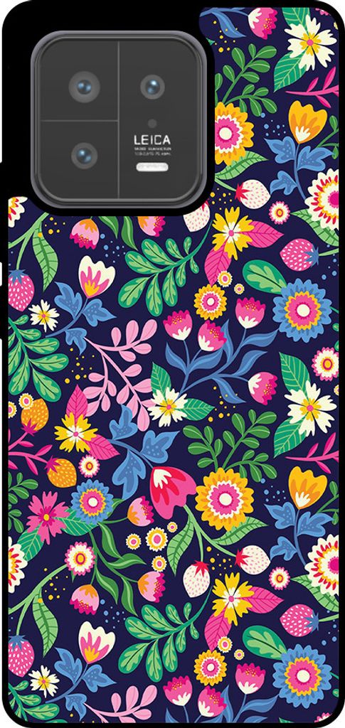 Smartphonica Handytasche Geeignet für Xiaomi 13 mit Blumendruck - TPU zurück Abdeckung Fall Blumendesign