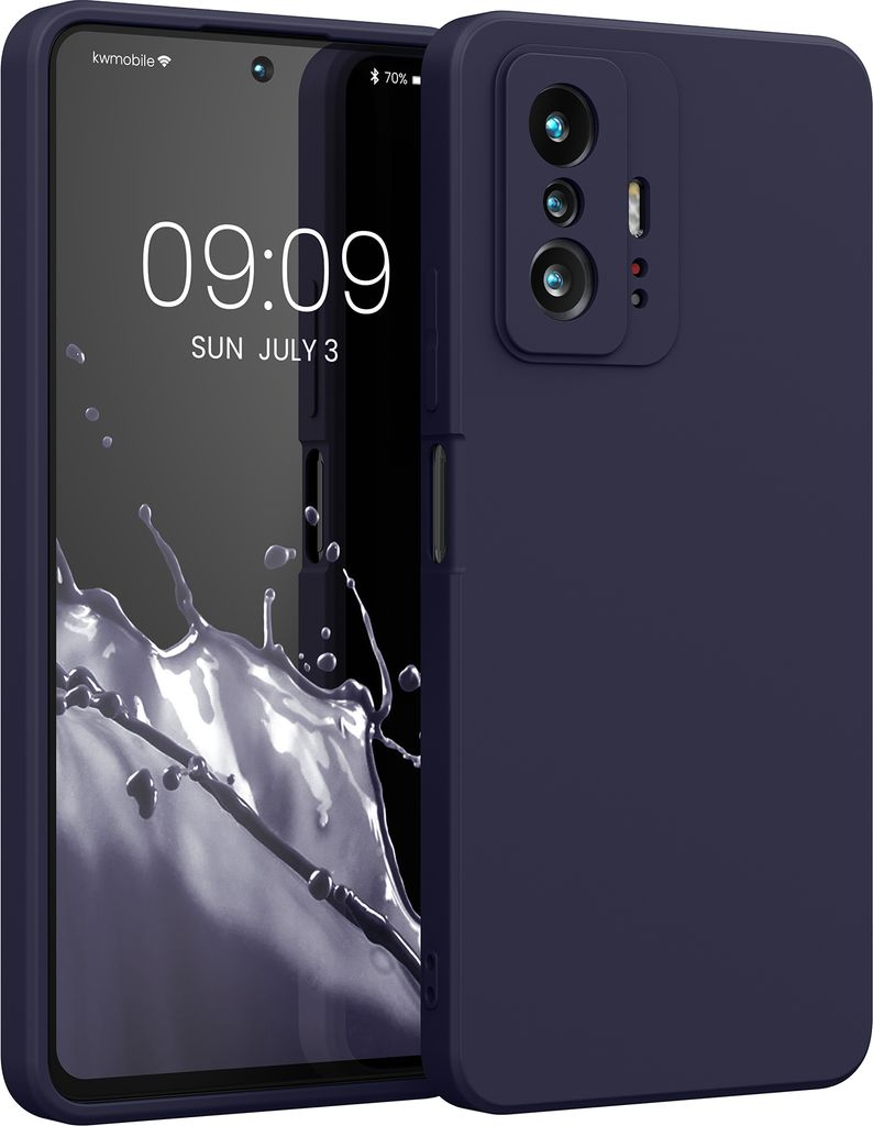 kwmobile Hülle kompatibel mit Xiaomi 11T / 11T Pro Hülle - gummierte TPU Silikon Handyhülle - Schutzhülle für kabelloses Laden - Case in