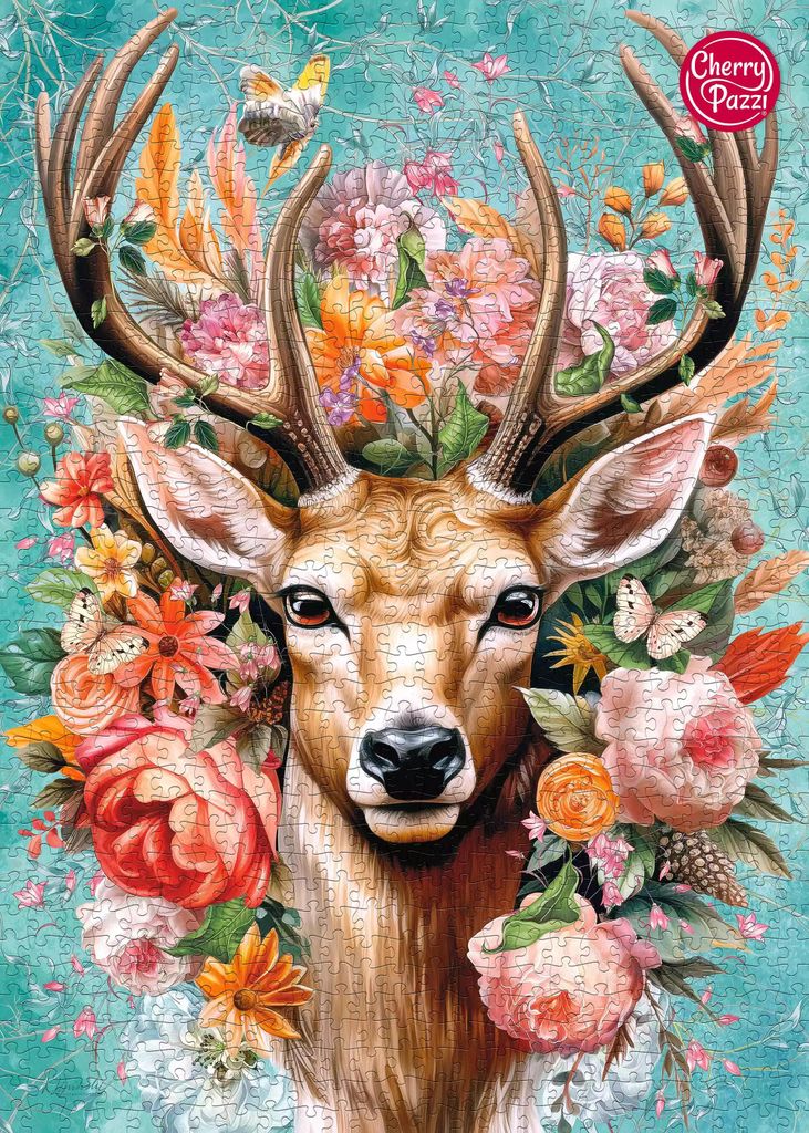 Puzzle 1000 Elemente. Blümchen-Hirsch 30752 Produktbild 