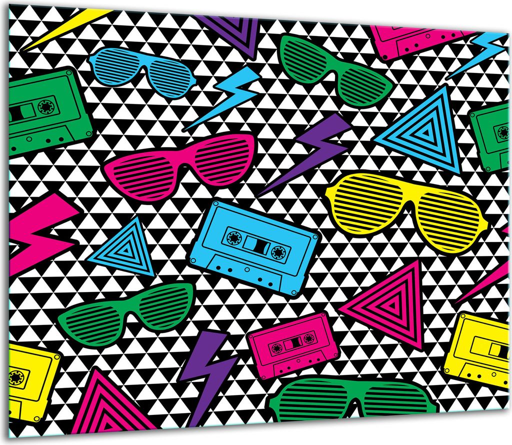 Herdabdeckplatten Glaskeramikkochfeld-Abdeckung Spritzschutz Glas 60x52cm Pop Art