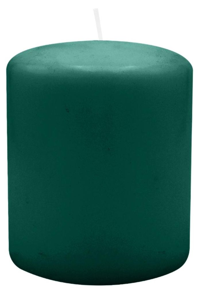 Flachkopf-Stumpenkerzen Dunkelgrün 120 x Ø 100 mm, 4 Stück
