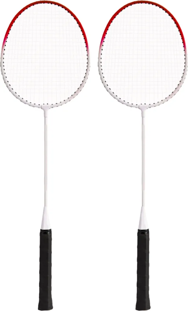Lot de 2 raquettes badminton ultralégères en aluminium rouge de sport