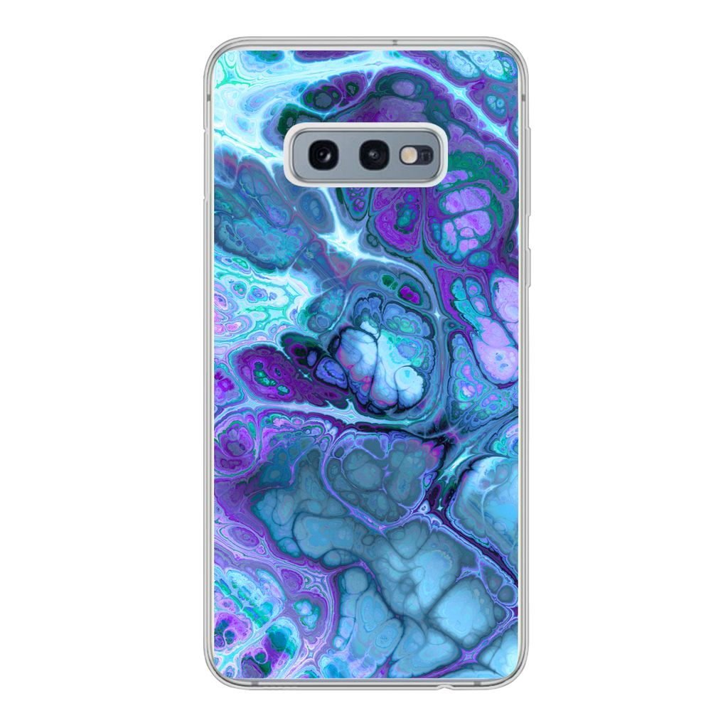 MuchoWow Handyhülle Schutzhülle Hülle für Samsung Galaxy S10e Kunst - Golf - Blau - Psychedelisch Silikon Softcase Handy Hülle - Handy