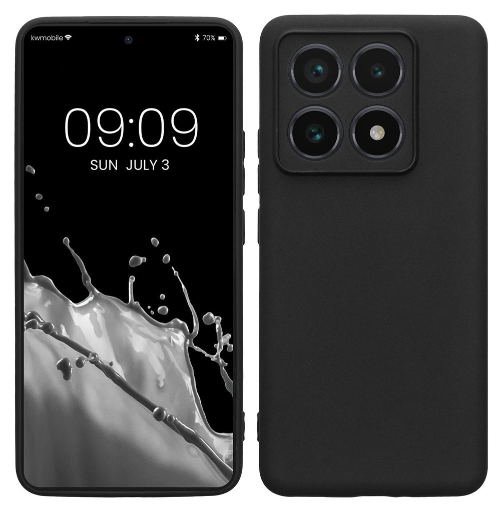 kwmobile Handyhülle für Xiaomi 14T Pro Hülle - weiches Handy Silikon Case - Schutzhülle Cover - Schwarz matt