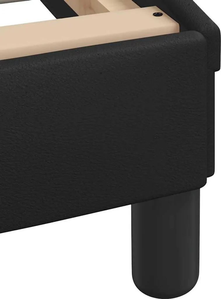 Lit Simple 100x203 cm Dover Noir - Structure de Lit en Simili Cuir