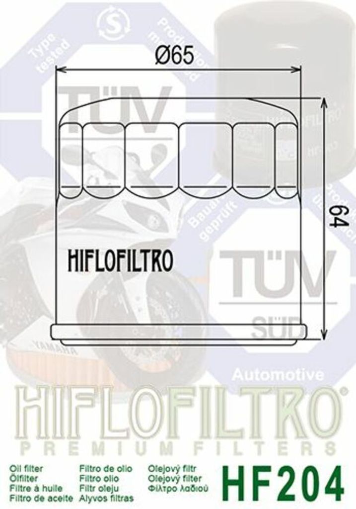 HIFLOFILTRO Filtro olio HF204RC Racing Immagine del prodotto 