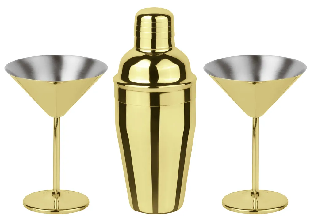 Set Mixology Paderno Martini Gold 3 Pz | Sambonet Barware Professionale