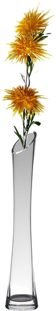 Bellatio Design Vase - Floten - schmal - Glas - 7 x 35 cm