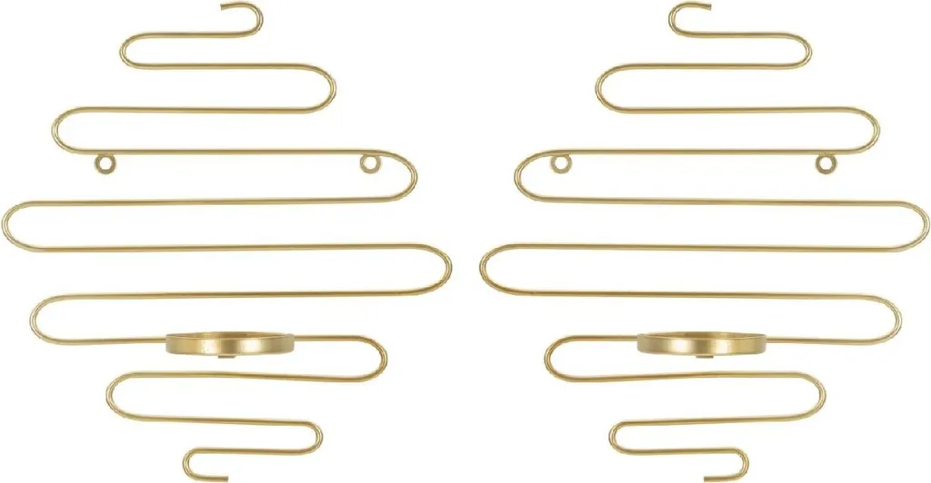 Mauro Ferretti Alid Bougeoir Mural Doré 33x34cm Lot de 2 Design Chic