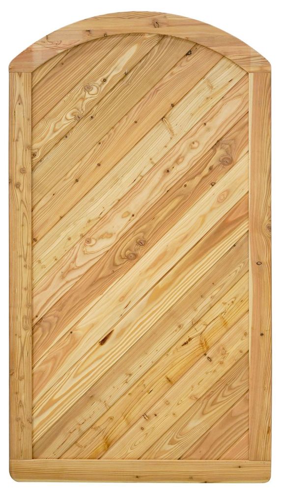 Ligna Gard Sichtschutszaun Valencia gebogen 100x180 cm Holzzaun Lärche PEFC stabiler Rahmen 44x88 mm sehr stabil