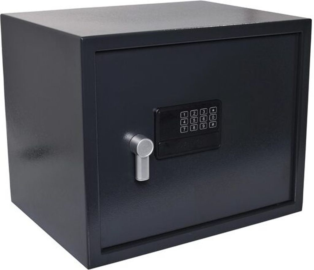 1x Tresor Safe 43x35x33 cm mit elektronischem Zahlenschloss für Tisch/Wandmontage anthrazit