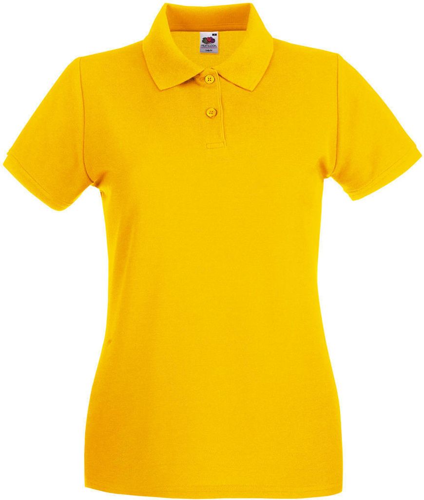 Fruit of the Loom Damen T-Shirt Polohemd kurzarm Poloshirt Polo Shirt, Größe:M (12), Farbe:Sunflower