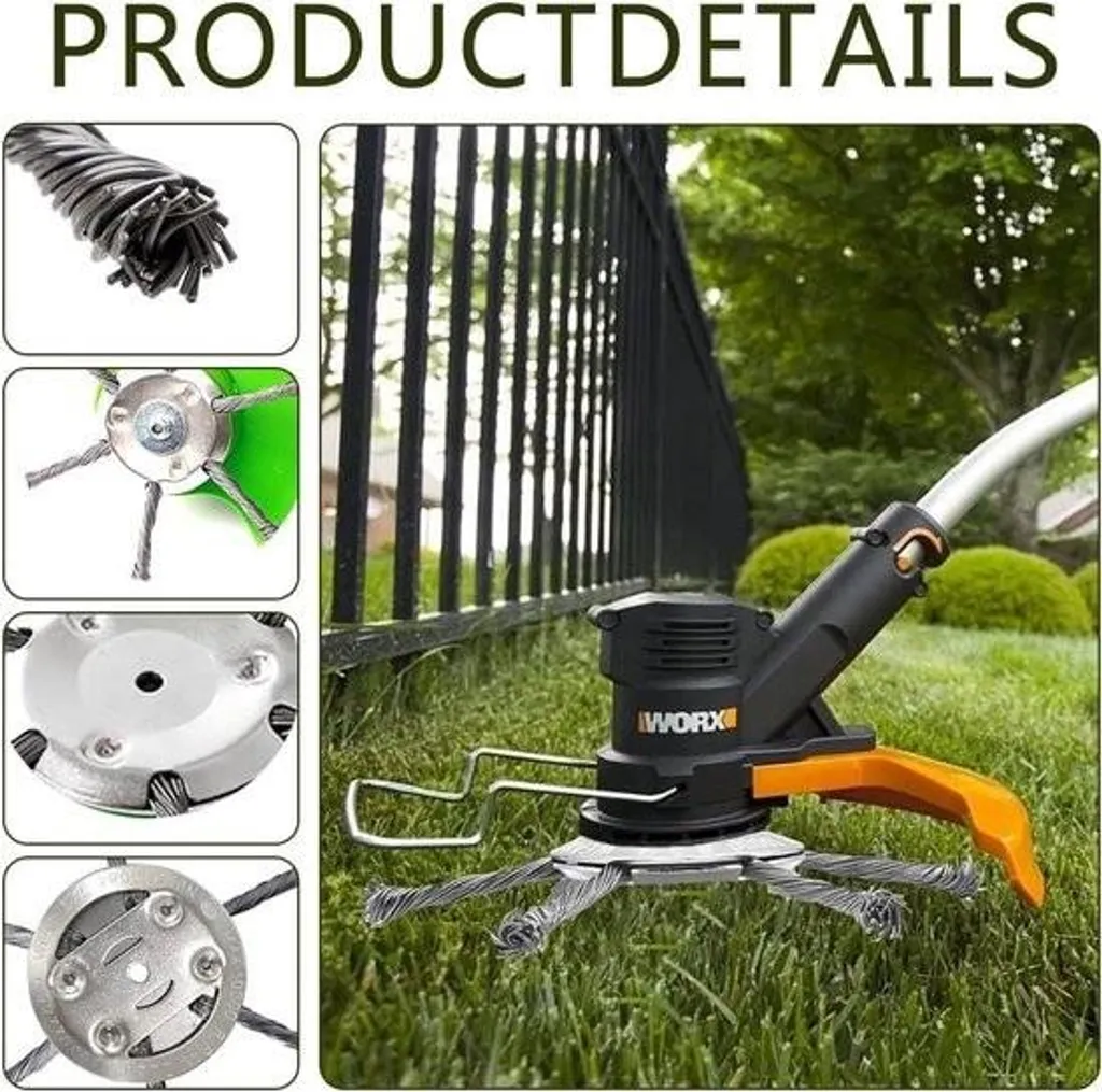 Tête de débroussailleuse robuste en acier - Accessoires 2 pièces kit - 4