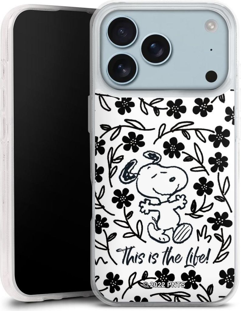 DeinDesign Handyhülle für Apple iPhone 17 Pro Silikon Hülle Case Smartphone Schutzhülle Blumen Peanuts Snoopy