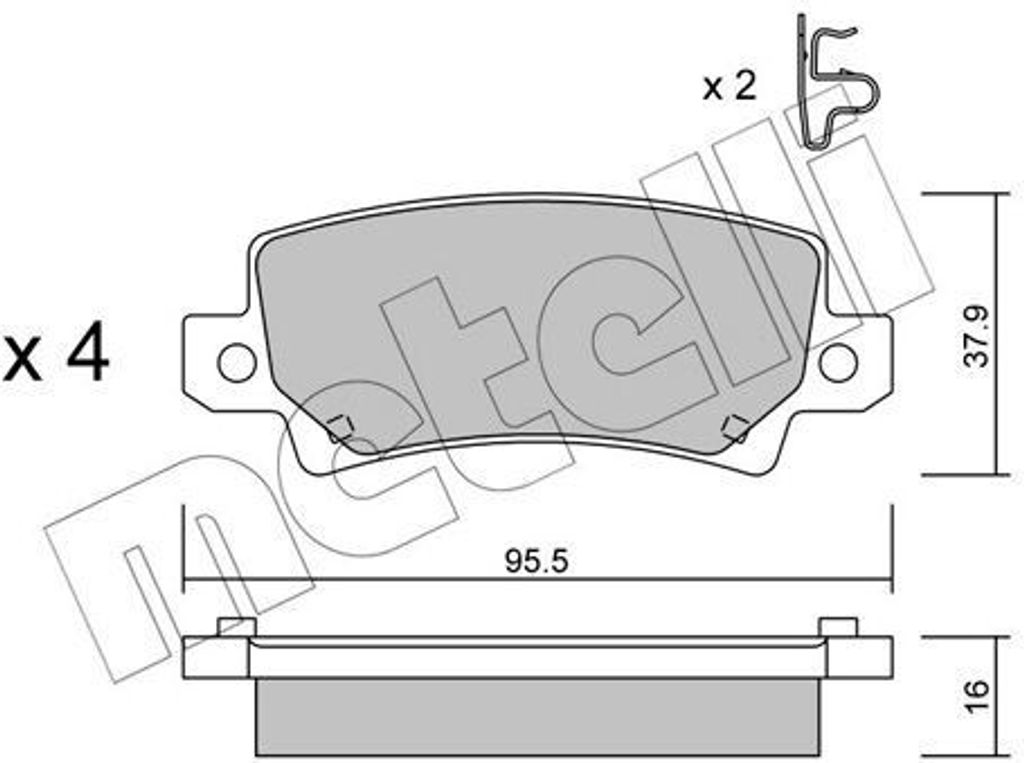 METELLI Bremsbeläge Satz Hinten Bremsklötze für TOYOTA COROLLA (ZZE12, NDE12, ZDE12) 22-0447-0
