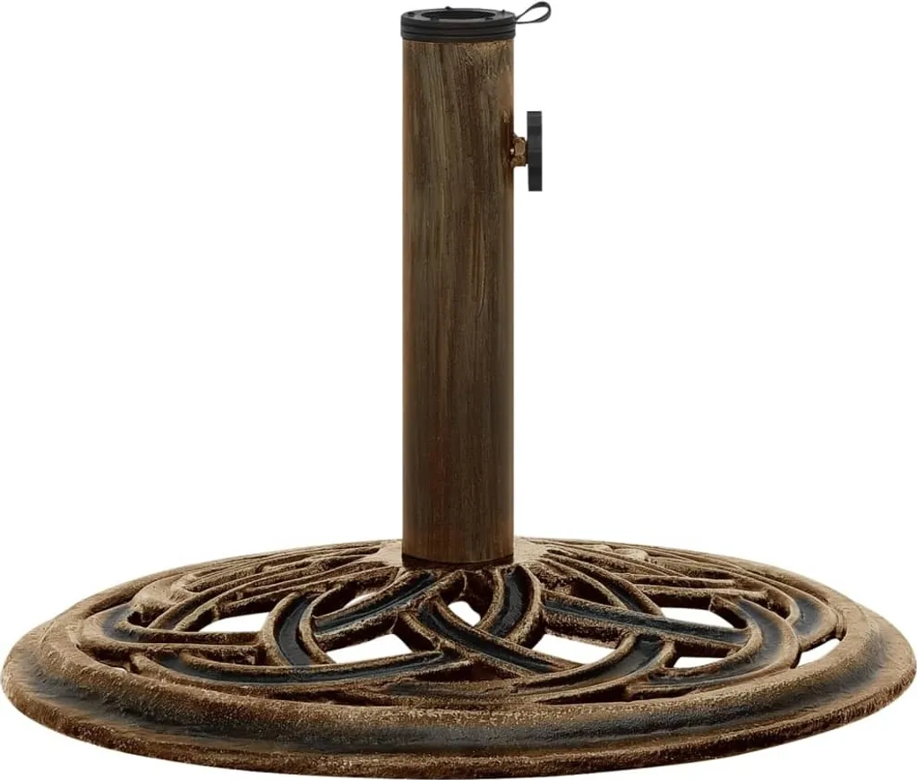 Pied de parasol en fonte 44 cm - Robuste finition bronze décorative