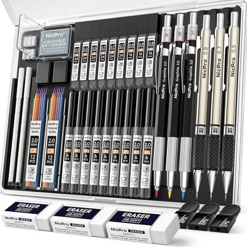 35-teiliges Druckbleistift-Set zum Zeichnen und Skizzieren – Professionelle Qualität und komfortabler Griff