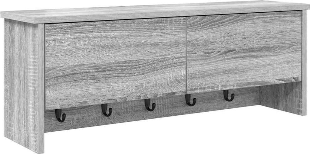 vidaXL Nástěnný noční stolek s dvířky Šedý Sonoma 80 x 20 x Obrázek produktu 