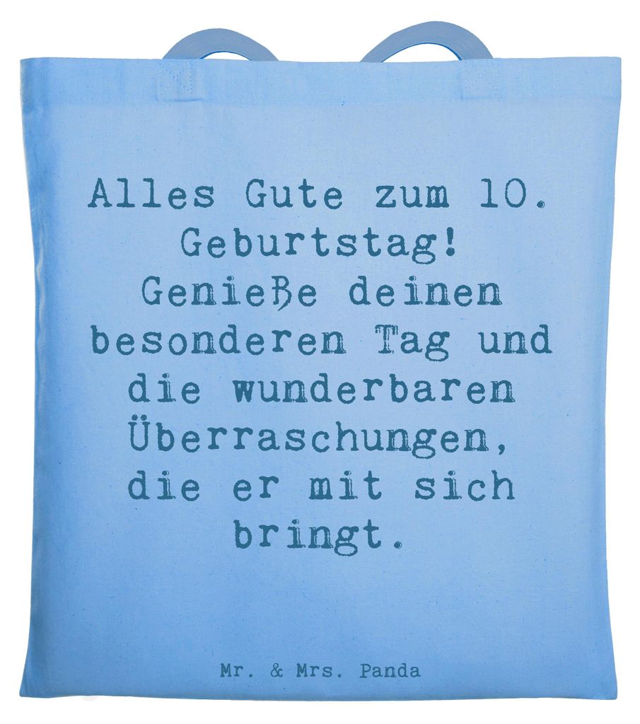 Mr. & Mrs. Panda Stoffbeutel Spruch 10. Geburtstag Freude - Produktbild 