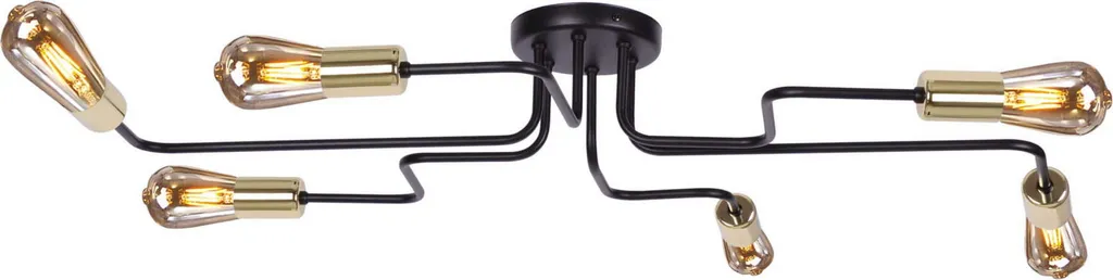 Lustre KUGA noir Kaja 6xE27x60W en métal robuste - 12x87x30 cm IP20