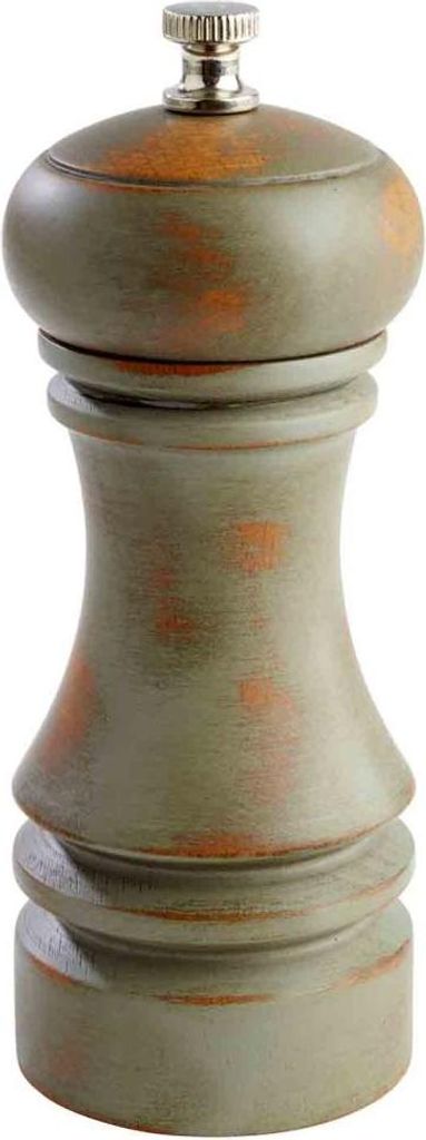APS 40547 Salzmühle COUNTRY, Buchenholz, Mahlwerk aus Edelstahl, Ø 5,5 cm, Höhe 15 cm, vintage-oliv