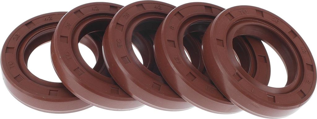 Universelle Öldichtung TC Doppellippe mit Stahlfeder Dichtungsring Rotierende Wellendichtung 26x42x8mm Hochdruck FKM Gummi Braun 5 Stück