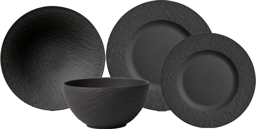 Villeroy & Boch Manufacture Rock Geschirr-Set 4-teilig schwarz