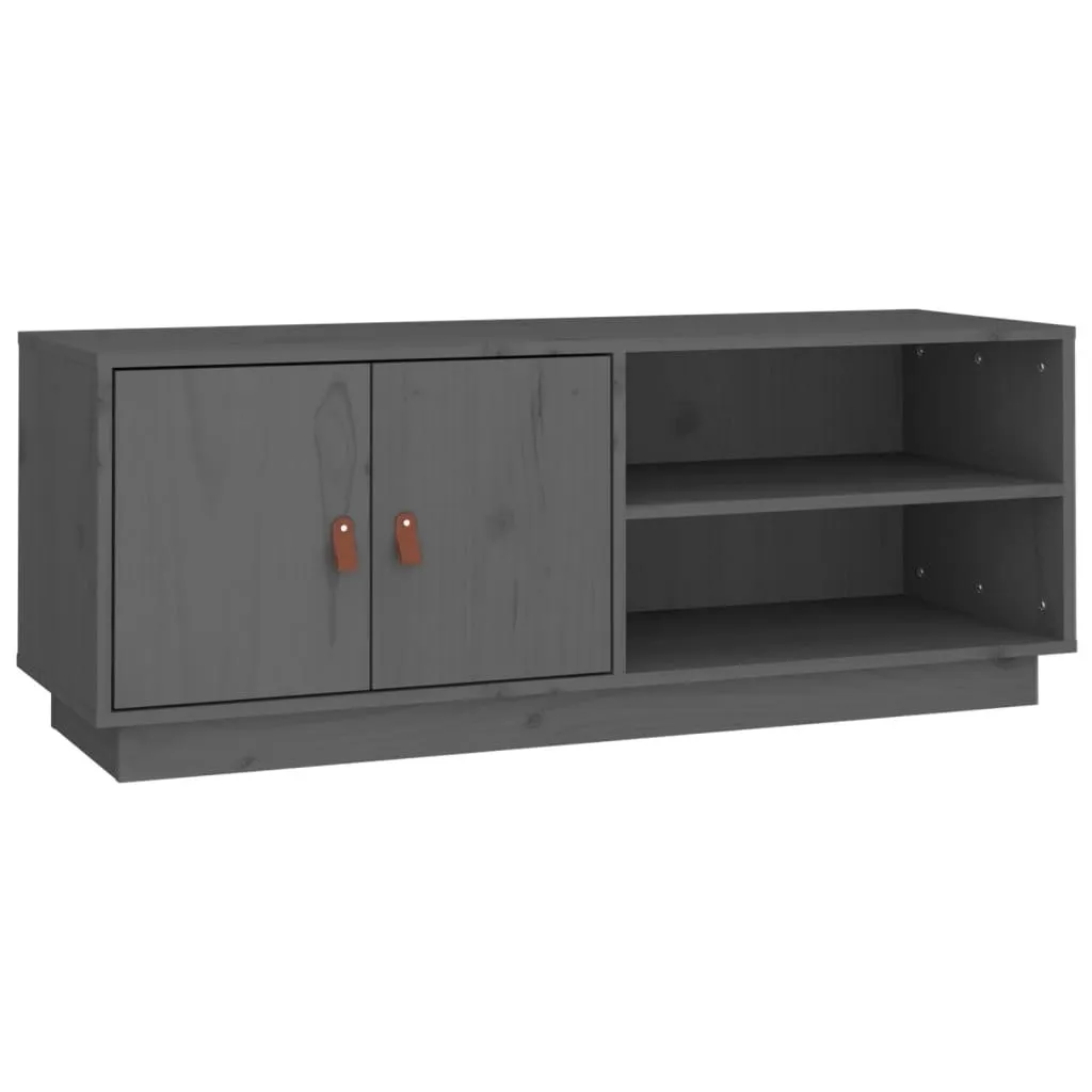 Mobile Porta TV 105x34x40 cm in Pino Massiccio Grigio | Legno Vero