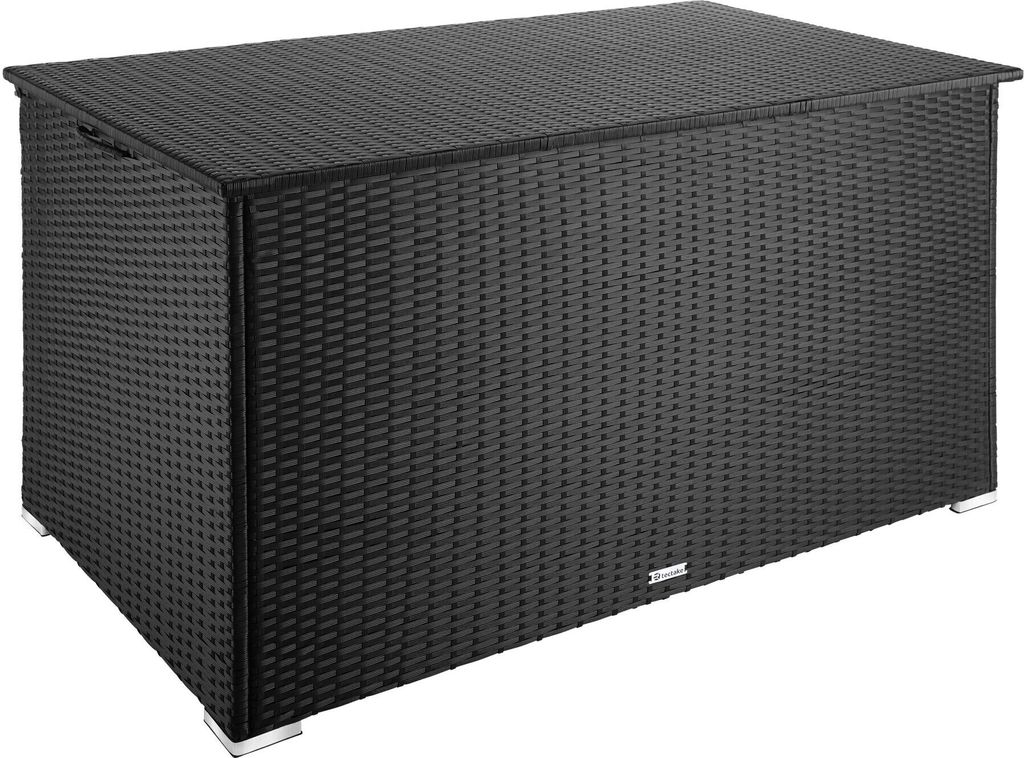tectake Aluminium Auflagenbox - 145x82,5x79,5cm - Robustes Gestell - Gasdruckfedern