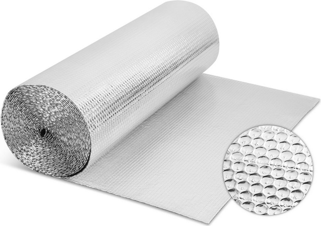 Clanmacy Isolierfolie Dämmfolie 1x20m 200g/m² Thermofolie Reflexionsfolie Isolierung 3-4mm Aluminium