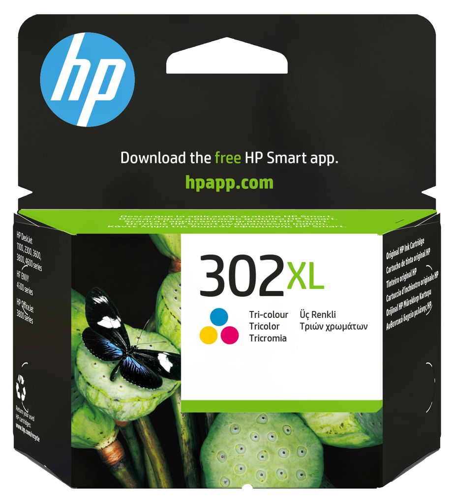 HP 302XL Druckerpatrone cyan, magenta, gelb (F6U67AE) Produktbild 