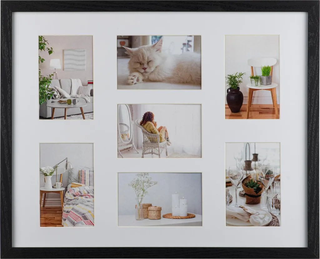 Cadre multi-photos Henzo 40x50 cm noir, design moderne 7 vues 10x15