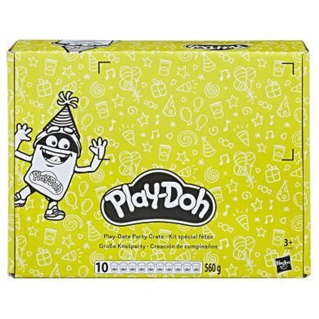 Play-Doh Mega Party Mat E2542 : 10 Pots de Couleurs et Tapis Géant - 12