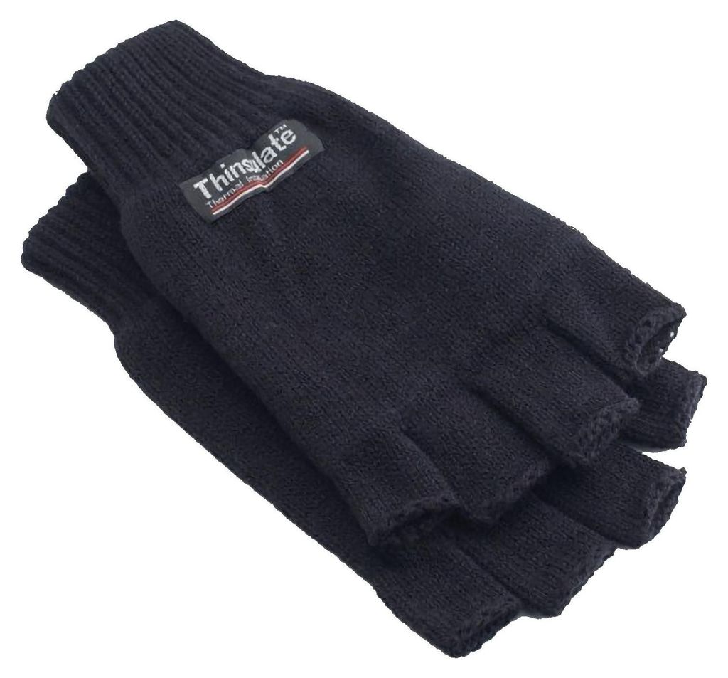 Yoko Uni 3M Thinsulate Thermo Winter/Ski Halbfinger Handschuhe FK1073 (Einheitsgröße) (Schwarz)
