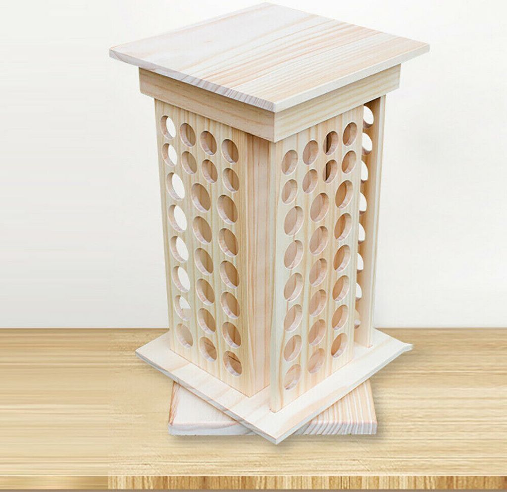 Ätherisches Öl Box Kasten Holz Aufbewahrungskoffer Aromatherapie Öle Organizer Holzkoffer für 104 Stück Aromaöle Zellen Nagellack Duftöle