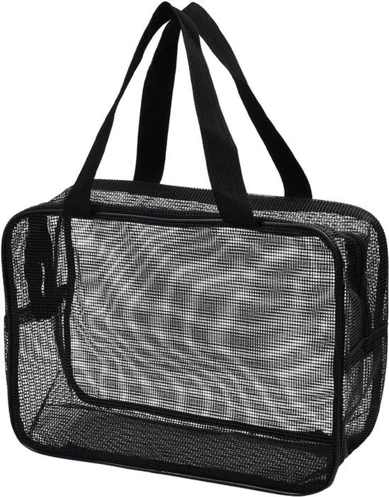 Sac de rangement plage pliable pour jouets d'enfants en maille noire