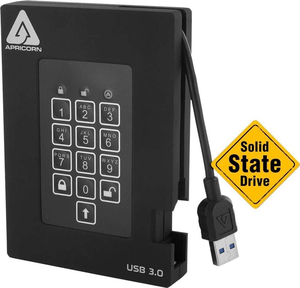 Apricorn Aegis Padlock Fortress - SSD - verschlüsselt - 256 GB - extern (tragbar)