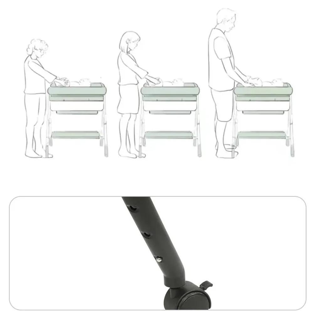 Table à langer réglable en hauteur - Pliage compact et panier intégré - 5