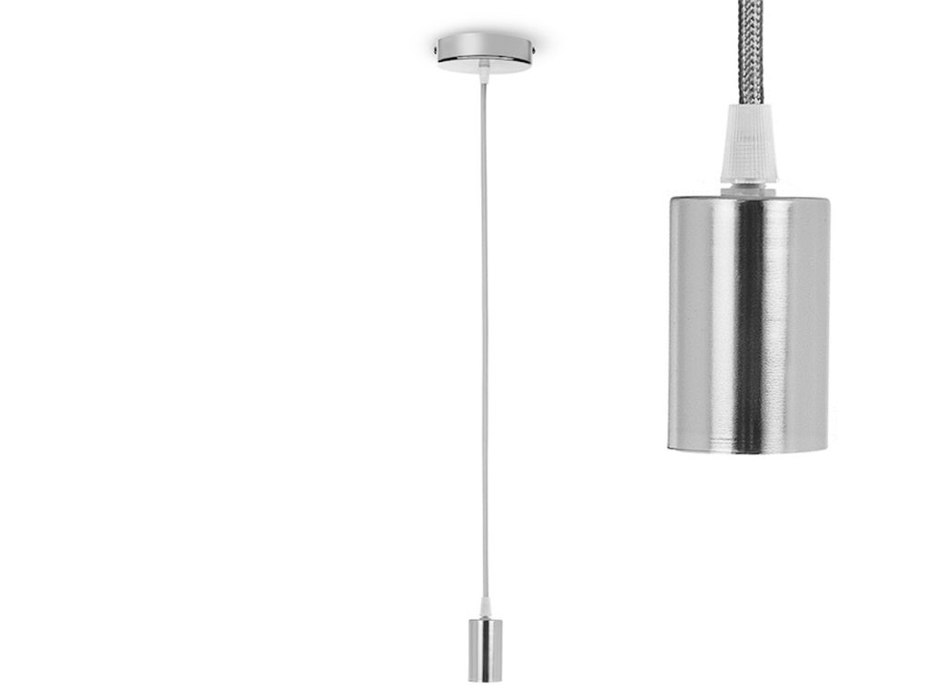 Smartwares Pendelleuchte Textilkabel silber IP20 max. 60W E27 ohne Leuchtmittel