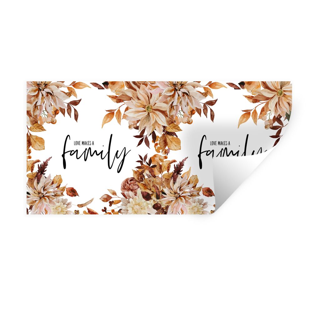 MuchoWow Wandtattoo Wandsticker Wandaufkleber Zitate - Familie - Liebe macht eine Familie - Sprichwörter 120x60 cm Selbstklebend und Repositioni...