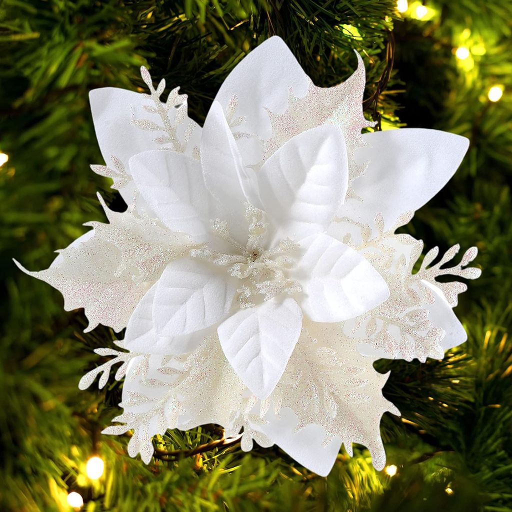 Weihnachtsstern, künstliche Blumen, Dekoration, 14 cm, Produktbild 