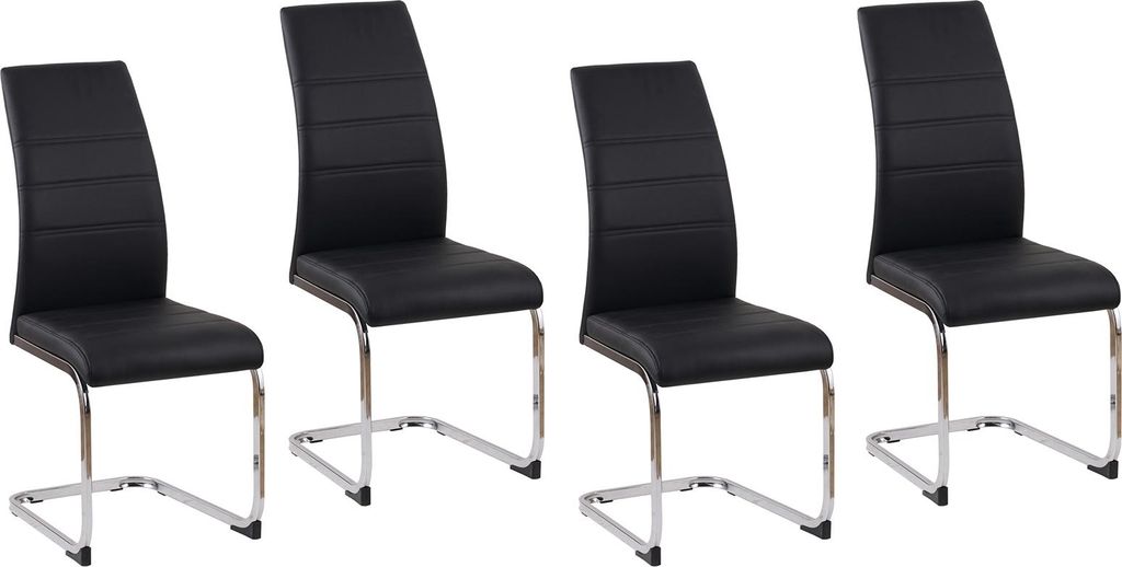 Esszimmerstuhl SallyC Kunstleder 4er-Set Schwarz