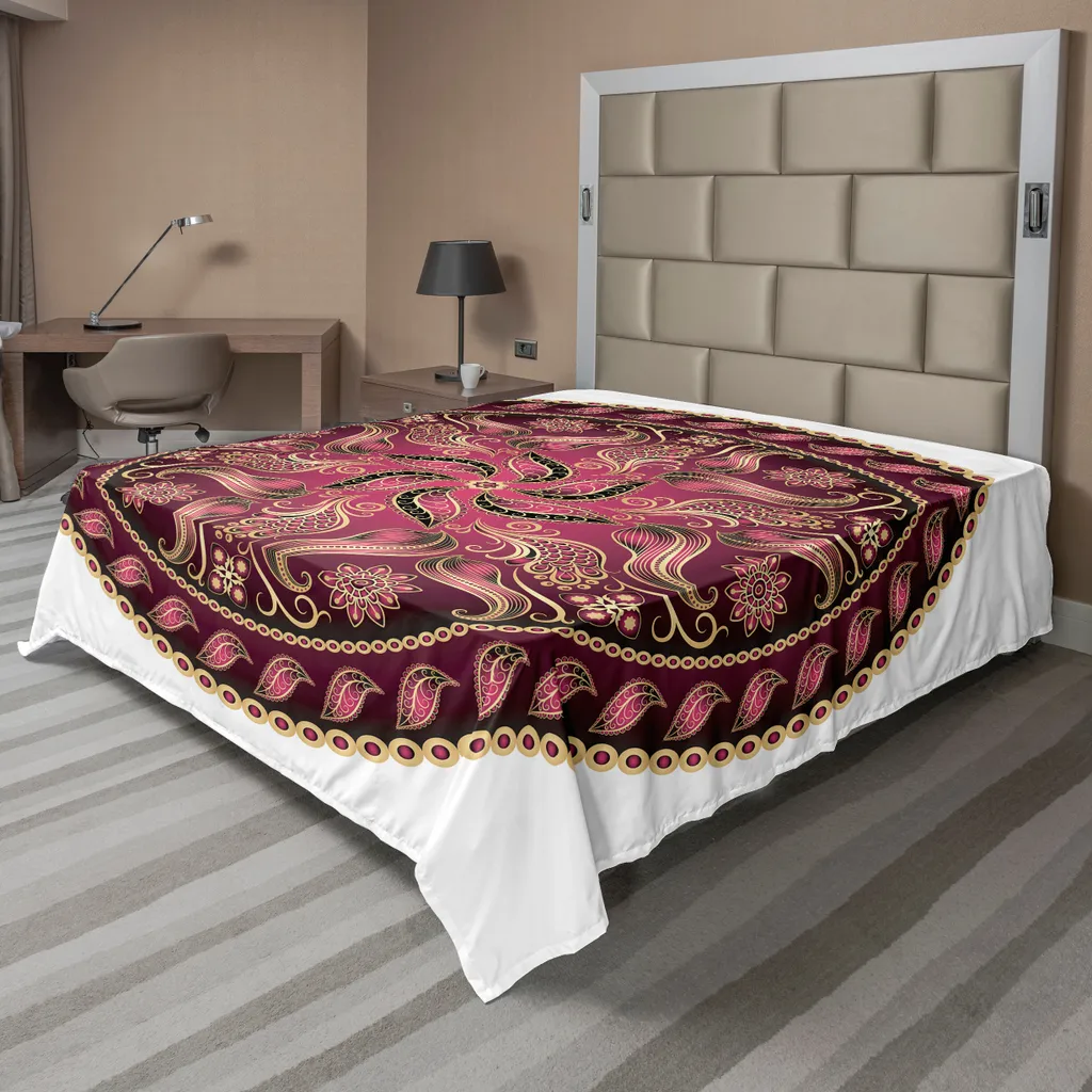 Lenzuolo Mandala ABAKUHAUS 260x228 - Arredo Spirituale Magenta e Giallo