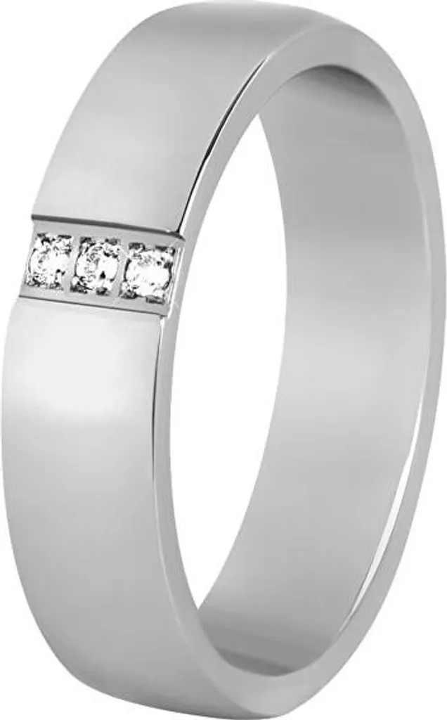 Anneau féminin en acier argenté et cristaux brillants - Modèle 61 mm